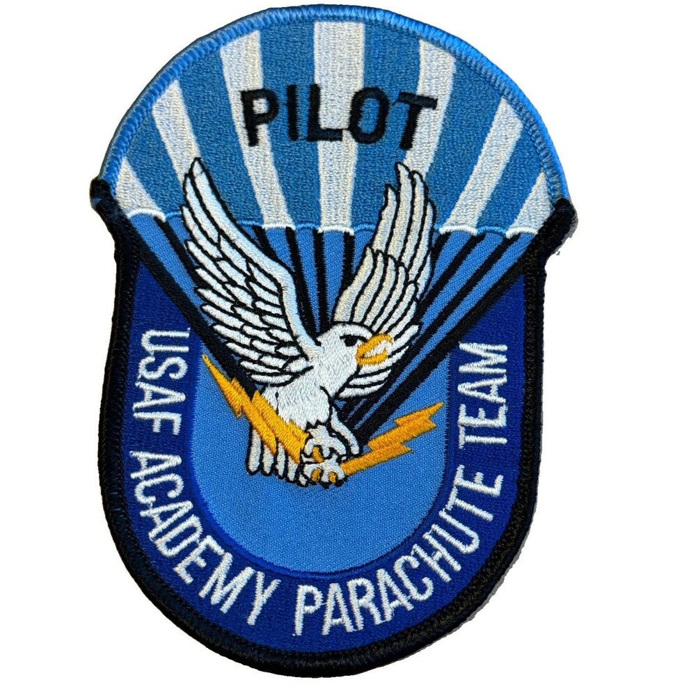 Vintage USAF Academy Parachute Team Pilot Wings Embroidered Military Patch VTG